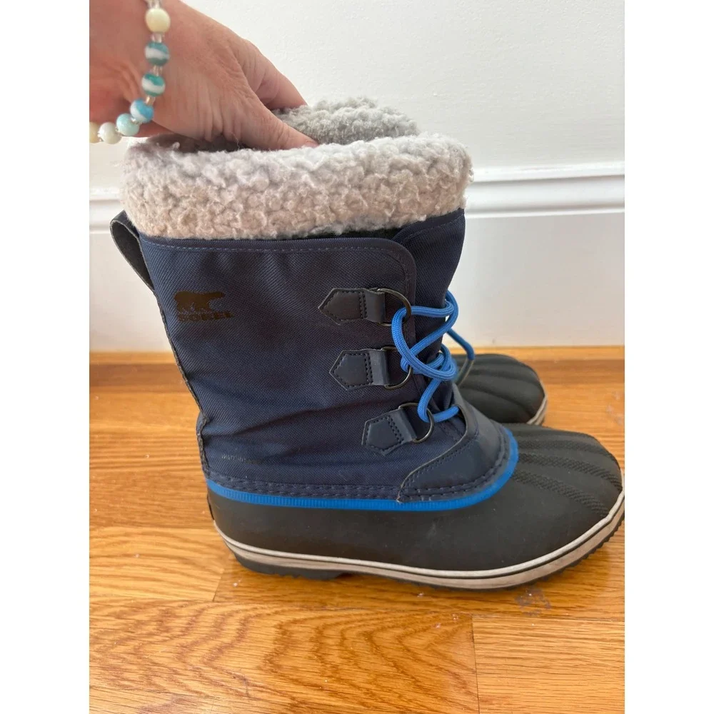 Sorel Yoot Pac Nylon Waterproof Winter Snow Boots Navy Blue NY1962-465 Size 6